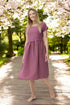 Pure linen dress features short sleeves and side pockets Molly from Baltic Linen