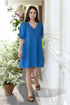 Linen smock dress with side pockets & comfortable Monica from Baltic Linen