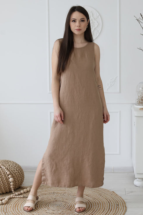 Image 1 of Linen maxi dress without sleeves and perfect for summer Mia from Baltic Linen