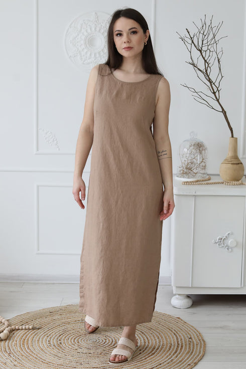 Image 4 of Linen maxi dress without sleeves and perfect for summer Mia from Baltic Linen