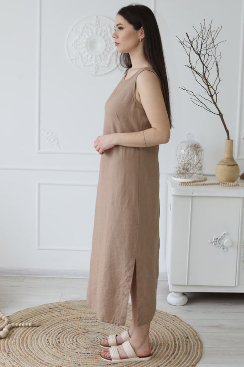 Image 5 of Linen maxi dress without sleeves and perfect for summer Mia from Baltic Linen