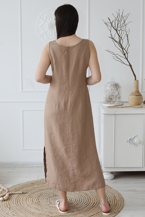 Image 6 of Linen maxi dress without sleeves and perfect for summer Mia from Baltic Linen