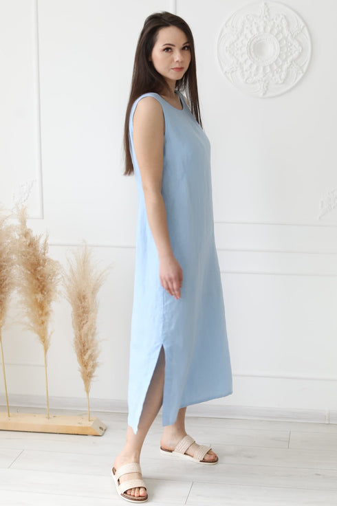 Image 10 of Linen maxi dress without sleeves and perfect for summer Mia from Baltic Linen