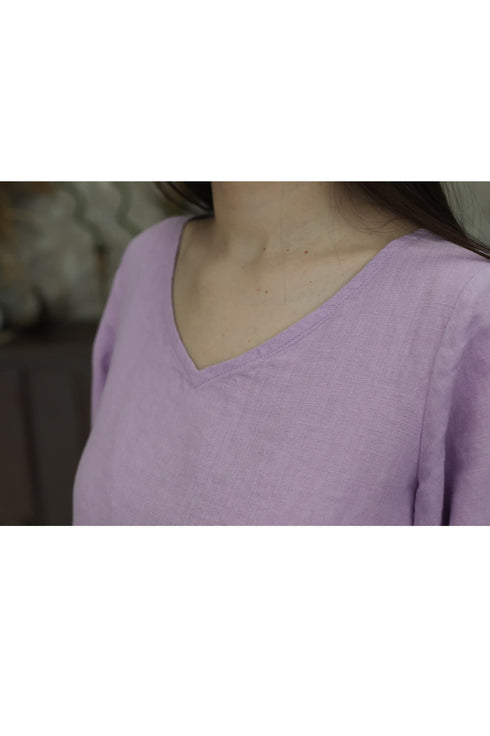 Image 6 of Linen loose dress with side pockets the ultimate summer outfit Mila from Baltic Linen