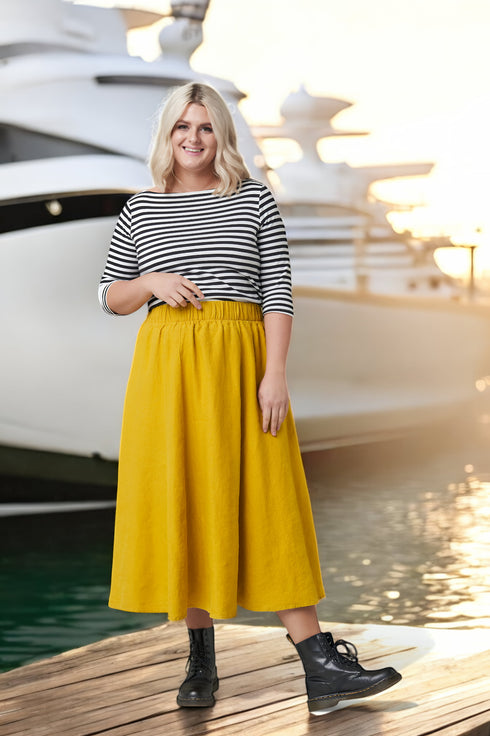 Linen skirt with pockets, elastic waist and side pockets Nova from Baltic Linen