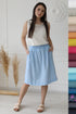 Image 13 of Linen midi skirt with an elastic waist and side pockets Naomi from Baltic Linen