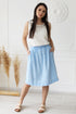 Image 1 of Linen midi skirt with an elastic waist and side pockets Naomi from Baltic Linen