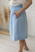 Image 5 of Linen midi skirt with an elastic waist and side pockets Naomi from Baltic Linen