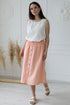 Image 7 of Linen midi skirt with an elastic waist in the back Nela from Baltic Linen