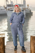 Linen jumpsuit with a self-tie belt, long sleeves and pockets Pita from Baltic Linen