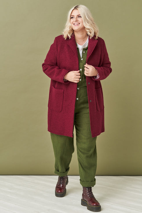Image 9 of Classics style wool coat with long sleeves and pockets Erika from Baltic Linen