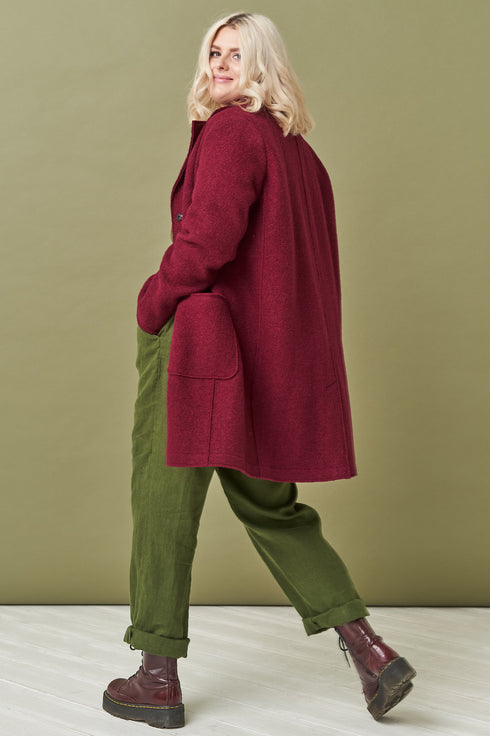 Image 11 of Classics style wool coat with long sleeves and pockets Erika from Baltic Linen