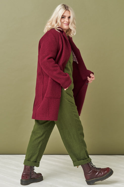 Image 13 of Classics style wool coat with long sleeves and pockets Erika from Baltic Linen