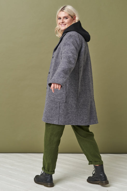Image 3 of Classics style wool coat with long sleeves and pockets Erika from Baltic Linen