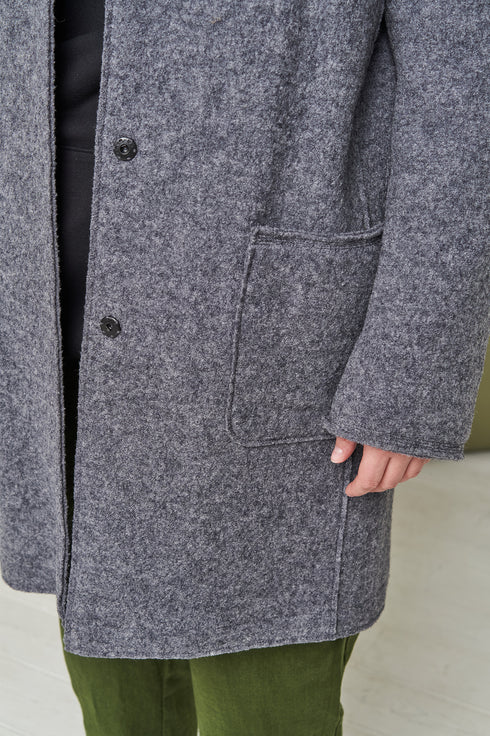 Image 5 of Classics style wool coat with long sleeves and pockets Erika from Baltic Linen