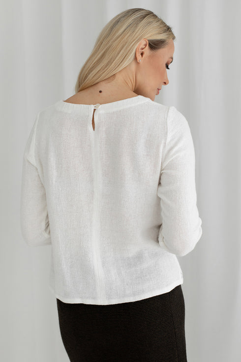 Image 7 of Linen blouse with long sleeves Ketrin from Baltic Linen