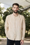 Linen casual shirt comes with long sleeves and a chest pocket Tomas from Baltic Linen