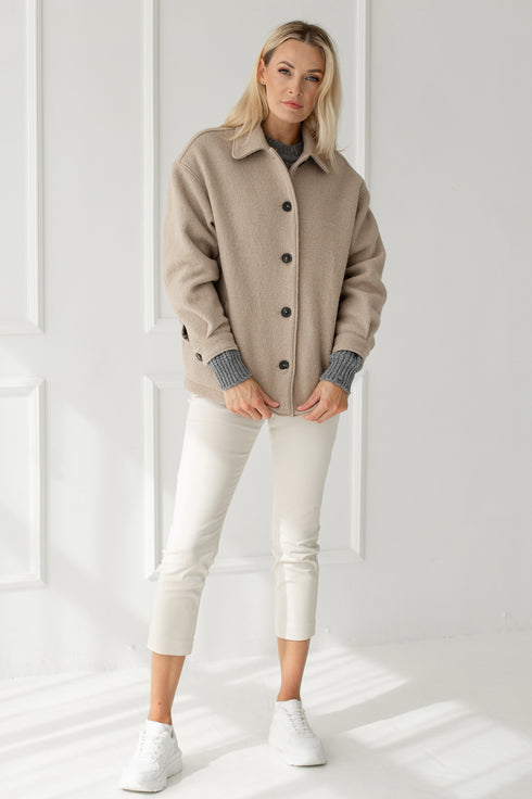 Image 1 of Handmade wool coat with pockets Edita from Baltic Linen
