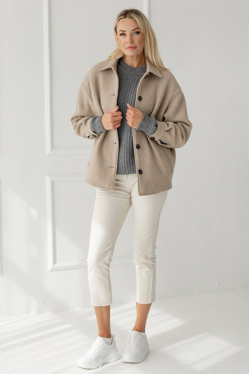 Image 3 of Handmade wool coat with pockets Edita from Baltic Linen