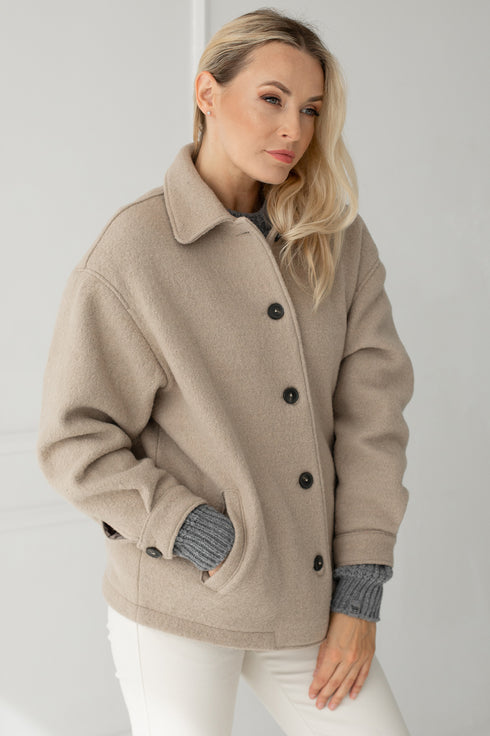 Image 5 of Handmade wool coat with pockets Edita from Baltic Linen