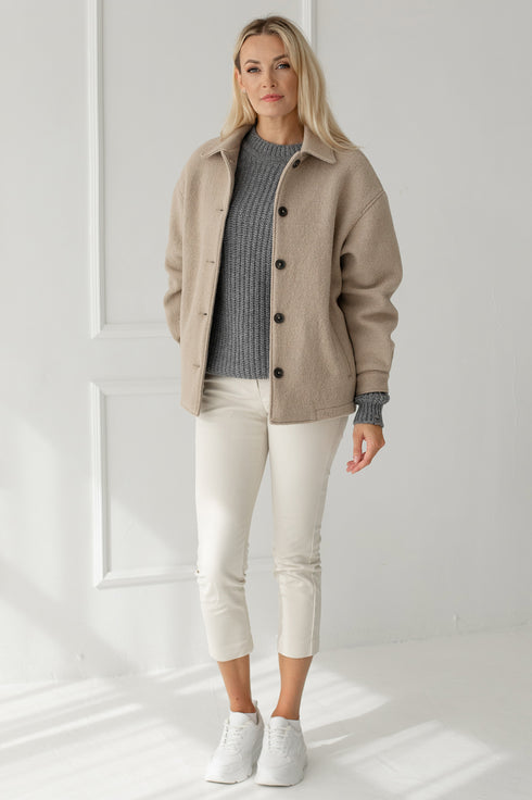 Image 7 of Handmade wool coat with pockets Edita from Baltic Linen