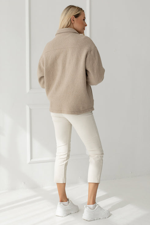 Image 8 of Handmade wool coat with pockets Edita from Baltic Linen