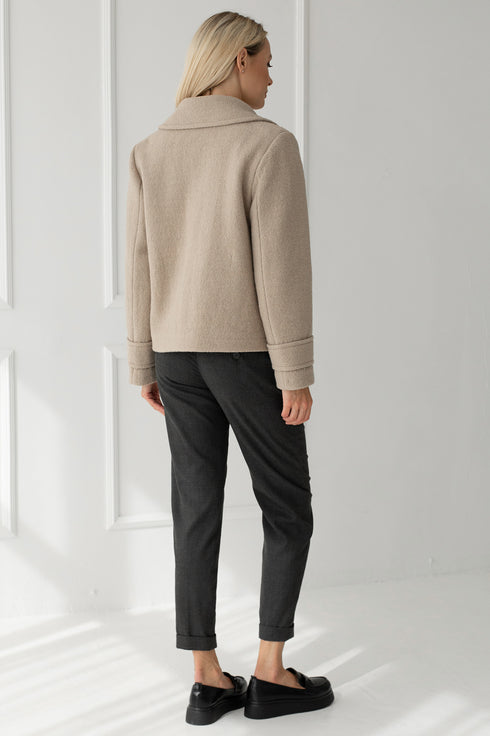 Image 14 of Short winter wool coat with flap pockets Elizabeth from Baltic Linen