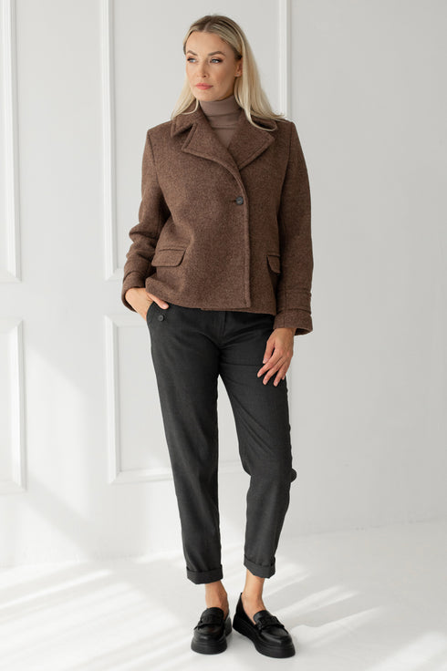 Image 3 of Short winter wool coat with flap pockets Elizabeth from Baltic Linen