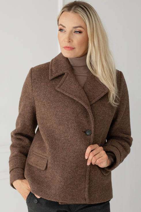 Image 7 of Short winter wool coat with flap pockets Elizabeth from Baltic Linen