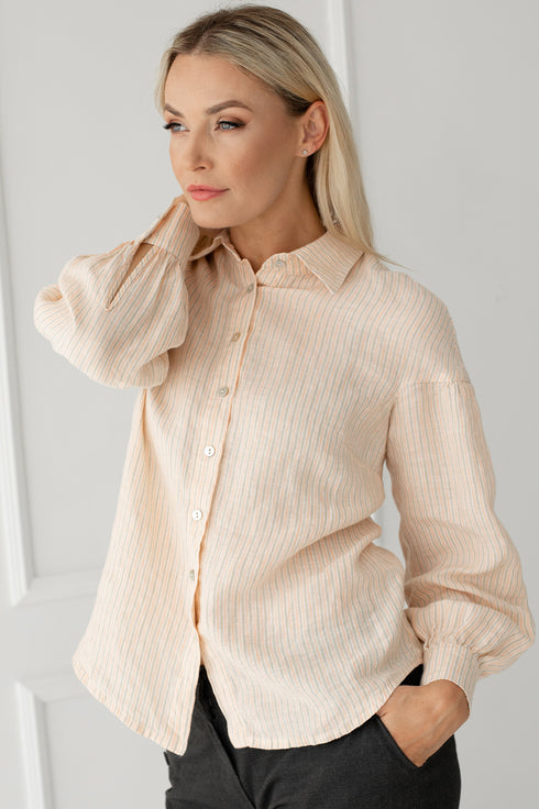 Image 12 of Linen shirt with long sleeves Kari from Baltic Linen