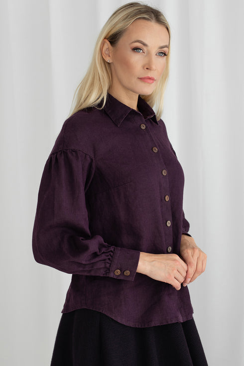 Image 2 of Linen shirt with long sleeves Kari from Baltic Linen