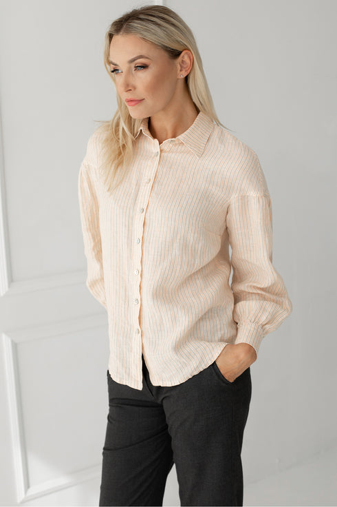 Image 7 of Linen shirt with long sleeves Kari from Baltic Linen