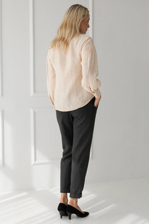 Image 8 of Linen shirt with long sleeves Kari from Baltic Linen