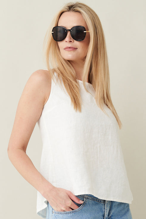 Image 7 of Linen tank top with a loose and relaxed fit perfect for summer Koko from Baltic Linen