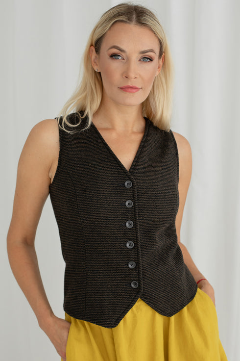 Image 5 of Warm wool vest with pockets Lauren from Baltic Linen