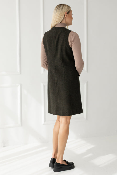 Image 8 of Warm wool dress with flap pockets Linda from Baltic Linen
