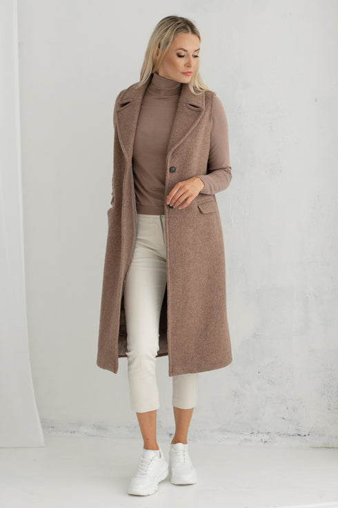 Image 5 of Warm wool vest with flap pockets Lori from Baltic Linen