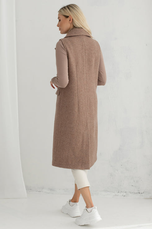 Image 7 of Warm wool vest with flap pockets Lori from Baltic Linen