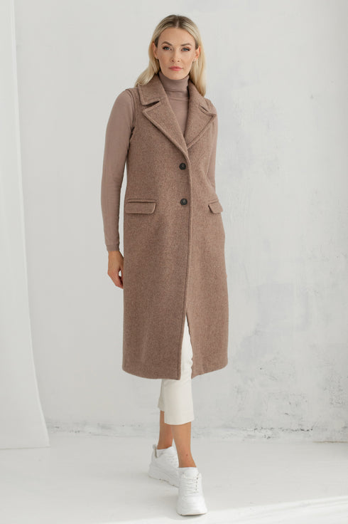 Image 8 of Warm wool vest with flap pockets Lori from Baltic Linen