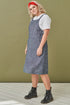 Image 1 of Linen apron dress has a square neckline & two front pockets Luka from Baltic Linen