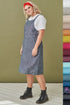 Image 7 of Linen apron dress has a square neckline & two front pockets Luka from Baltic Linen