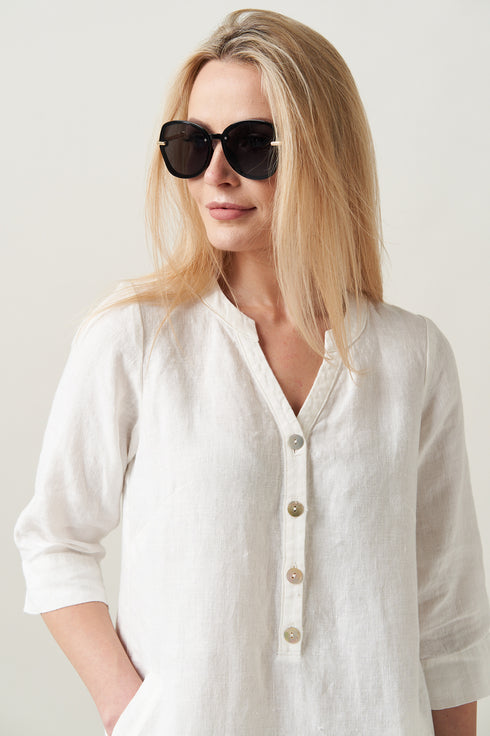 Image 3 of Linen tunic dress made with high quality linen fabric Mala from Baltic Linen