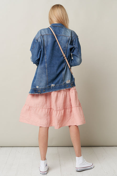 Image 23 of Loose linen dress features high-quality linen material Mari from Baltic Linen