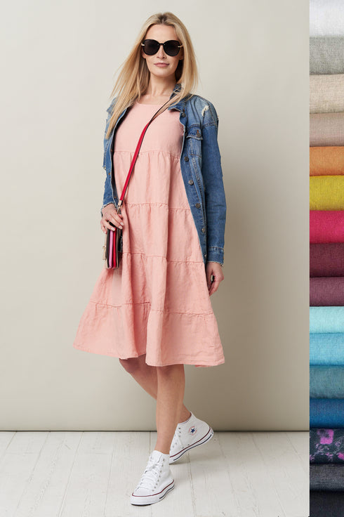 Image 24 of Loose linen dress features high-quality linen material Mari from Baltic Linen