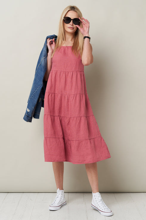Image 9 of Loose linen dress features high-quality linen material Mari from Baltic Linen