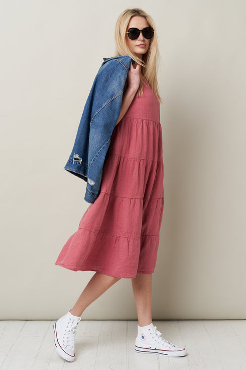 Image 11 of Loose linen dress features high-quality linen material Mari from Baltic Linen