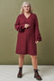 Image 1 of Vintage linen dress features a deep V-neckline and side pockets Muna from Baltic Linen
