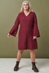 Image 4 of Vintage linen dress features a deep V-neckline and side pockets Muna from Baltic Linen