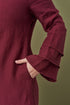 Image 6 of Vintage linen dress features a deep V-neckline and side pockets Muna from Baltic Linen