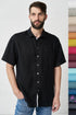 Image 8 of linen shirt features one front pocket and short sleeves Pijus from Baltic Linen